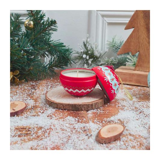Vela Perfumada Navidad Aroma Bola Decorativa 6,8 Cm Blanco