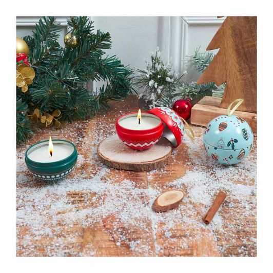 Vela Perfumada Navidad Aroma Bola Decorativa 6,8 Cm Blanco