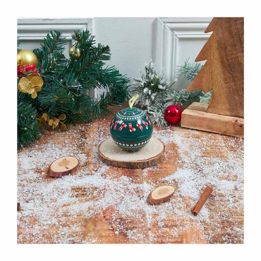 Vela Perfumada Navidad Aroma Bola Decorativa 6,8 Cm Blanco