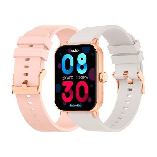 ECHO Rainbow Lite Reloj Inteligente Rosa con Correa Gris