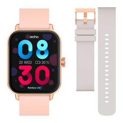 ECHO Rainbow Lite Reloj Inteligente Rosa con Correa Gris
