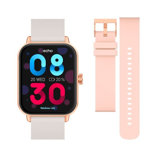 ECHO Rainbow Lite Reloj Inteligente Rosa con Correa Gris