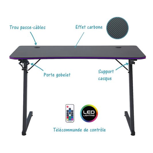 AMSTRAD AMS-DESK120Z Mesa Gaming LED Aura – 69,96 €