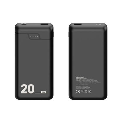 EDENWOOD Batería de Emergencia Universal 20.000 mAh Negra