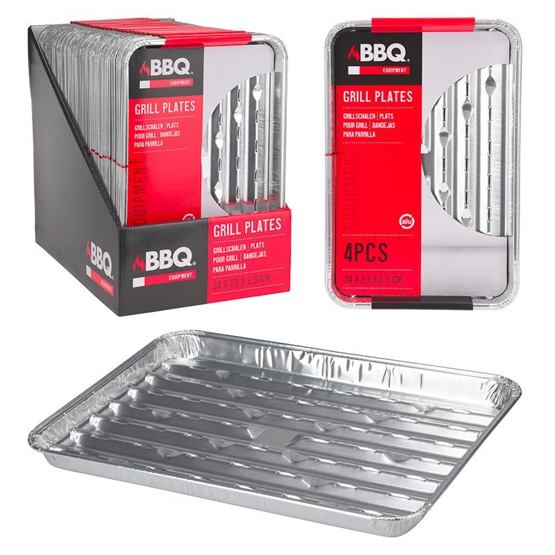 Koopman International Bandejas De Aluminio Para Barbacoa 4 Piezas