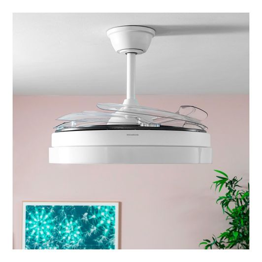 Innovagoods Ventilador de Techo DC Silencioso 6 Velocidades LED Madera