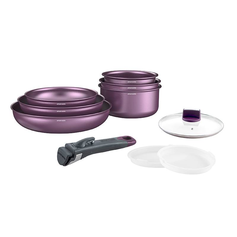 Arthur Martin Batería 10 Piezas Cerámica Violeta Berenjena
