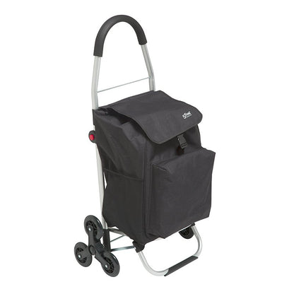 Carro de Mercado Plegable 6 Ruedas Negro