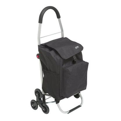 Carro de Mercado Plegable 6 Ruedas Negro