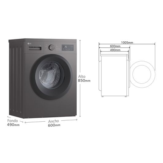 LG F4A1009NDK Lavadora Frontal 9kg Vapor Grafito