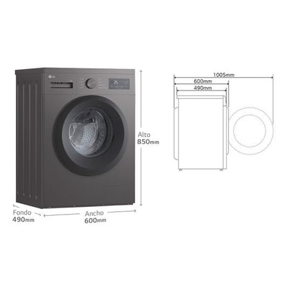 LG F4A1009NDK Lavadora Frontal 9kg Vapor Grafito