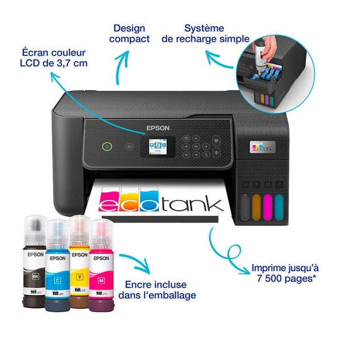 Epson EcoTank ET-2871 Impresora Multifunción Tinta Alta Capacidad Negro
