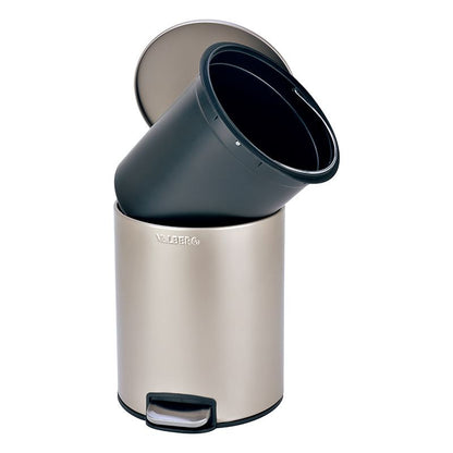 VALBERG Cubo de Basura 5 L Tapa Suave Acero