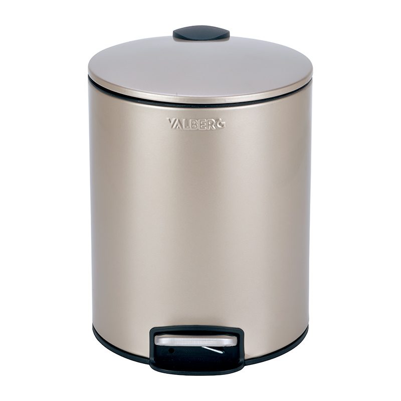 VALBERG Cubo de Basura 5 L Tapa Suave Acero