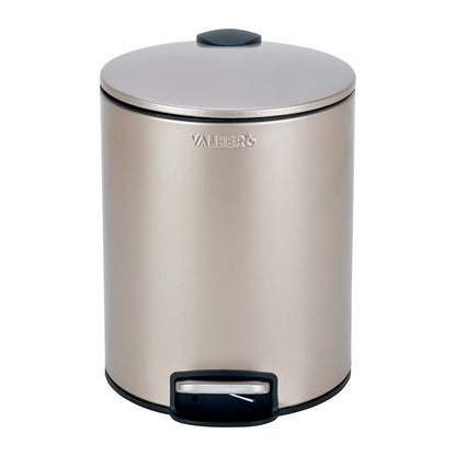 VALBERG Cubo de Basura 5 L Tapa Suave Acero