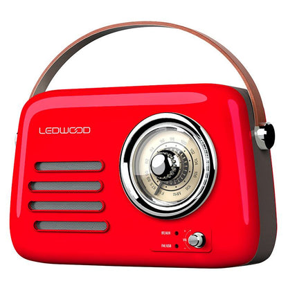 LEDWOOD Vintage Alma Radio Rojo Retro Compacta Batería USB‑C