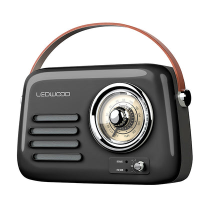 LEDWOOD Radio Vintage Alma Noir con Batería USB‑C