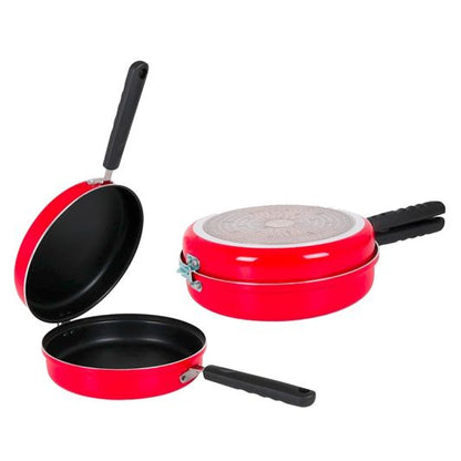 QUTTIN Sartén Tortillera 24 cm Doble Capa Cerámica Rojo