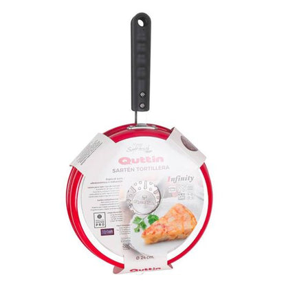 QUTTIN Sartén Tortillera 24 cm Doble Capa Cerámica Rojo