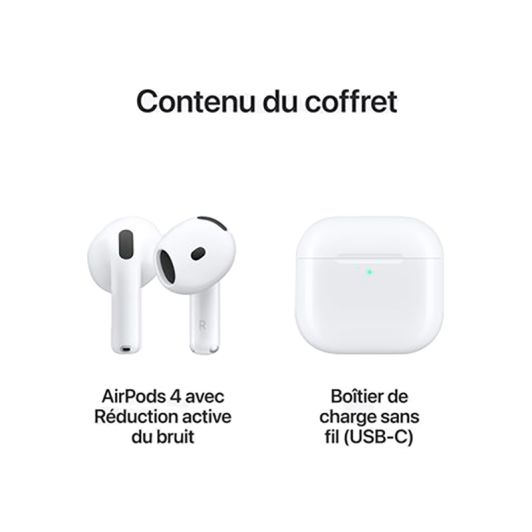 Apple AirPods 4 ANC Auriculares Cancelación Activa de Ruido Blanco
