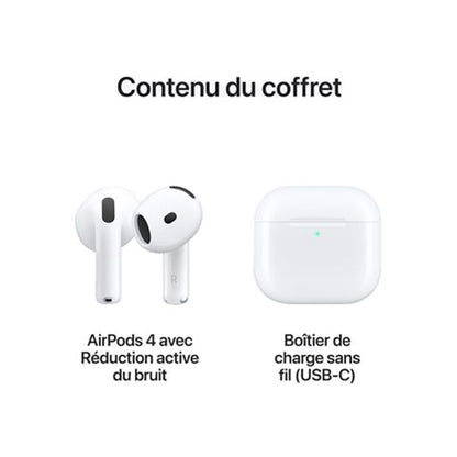 Apple AirPods 4 ANC Auriculares Cancelación Activa de Ruido Blanco