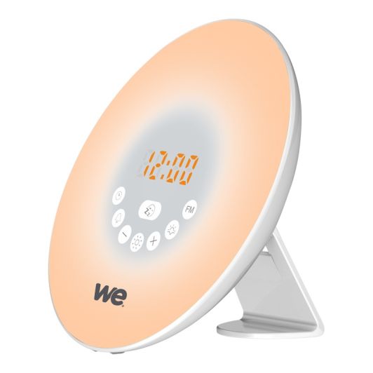 WE Simulador Aube Radio Despertador con Luz Nocturna