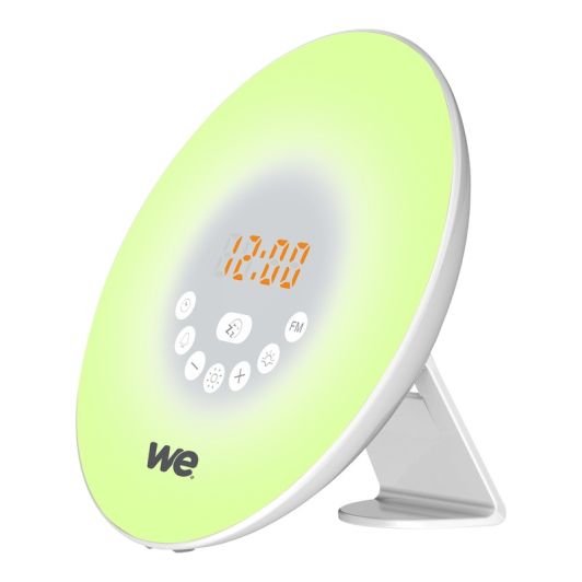 WE Simulador Aube Radio Despertador con Luz Nocturna