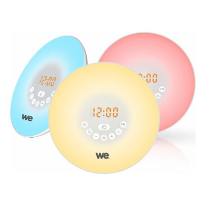 WE Simulador Aube Radio Despertador con Luz Nocturna