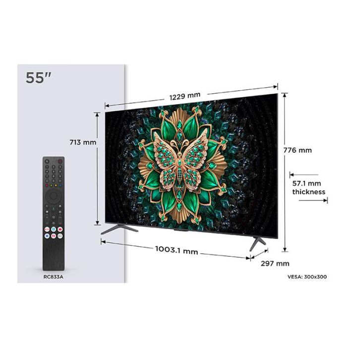 TCL 55MQLED75K Smart TV Mini-LED 55" 144Hz Dolby Vision HDMI 2.1 WiFi