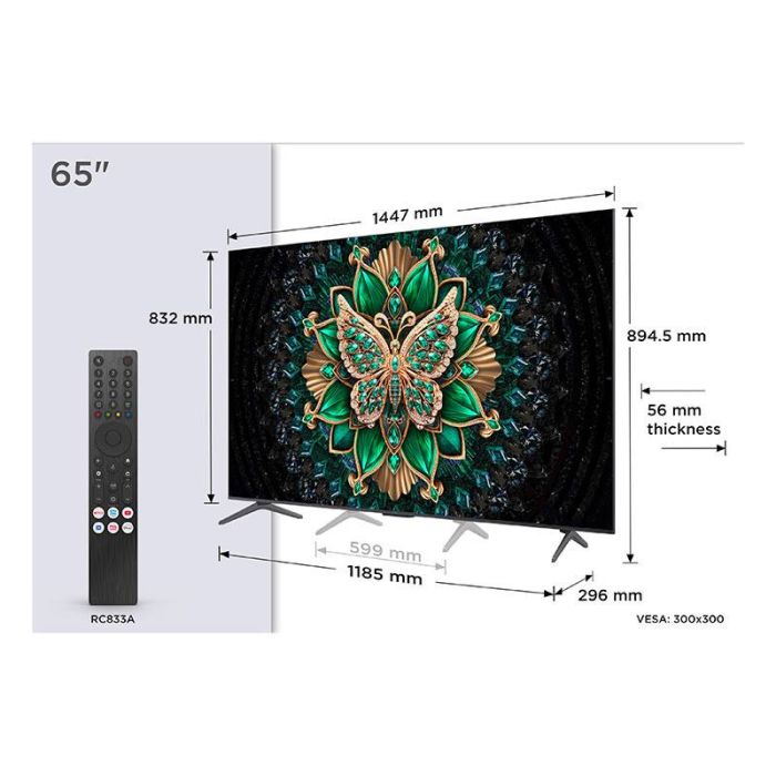 TCL Mini-LED TV 65" 65C805 4K Google TV 133Hz