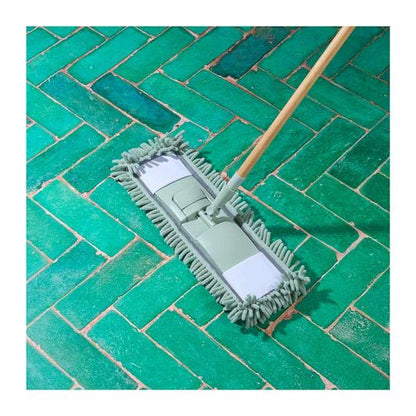 GROUPE CMP Escoba Microfibra Verde con Mango de Bambú