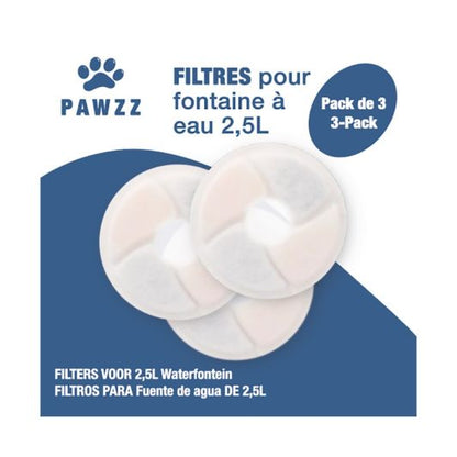 PAWZZ Filtros para Fuente de Agua 2,5L 3 Unidades