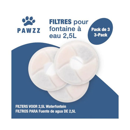 PAWZZ Filtros para Fuente de Agua 2,5L 3 Unidades