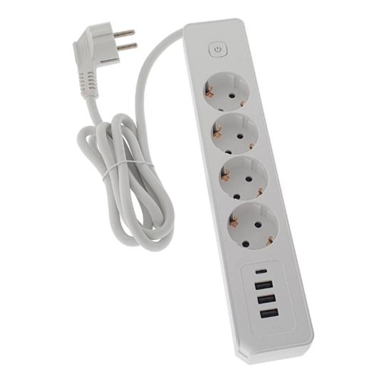 Eurobric Alargador 4 Enchufes + 3 Usb‑A + 1 Usb‑C