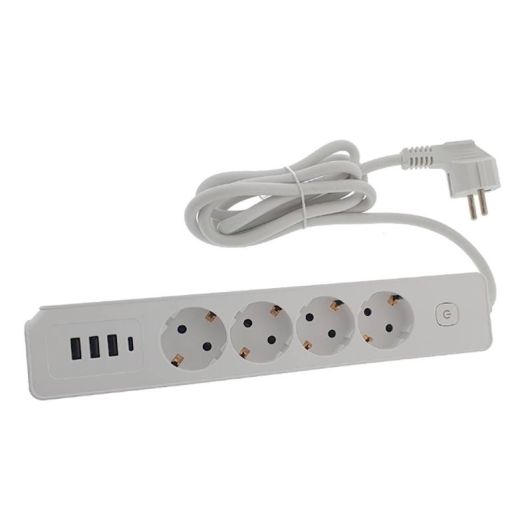 Eurobric Alargador 4 Enchufes + 3 Usb‑A + 1 Usb‑C