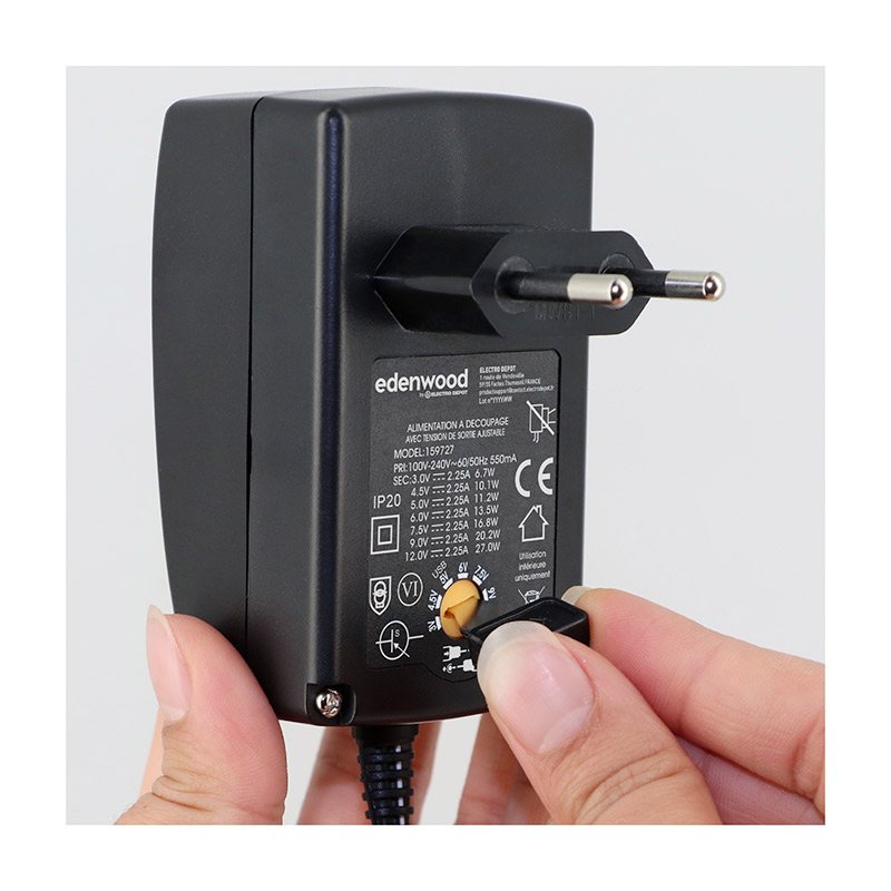 EDENWOOD Fuente Universal 27W 3‑12 V USB‑C + 20 Conectores