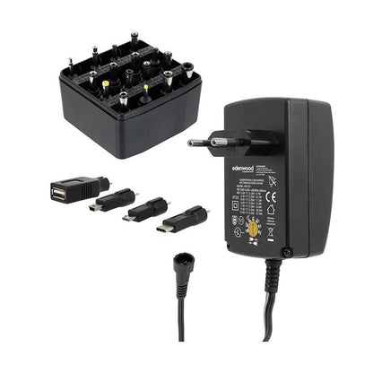 EDENWOOD Fuente Universal 27W 3‑12 V USB‑C + 20 Conectores