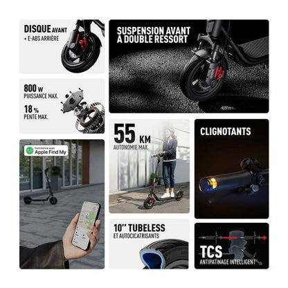 NINEBOT Segway Patinete Eléctrico 800W Motor Plegable Negro