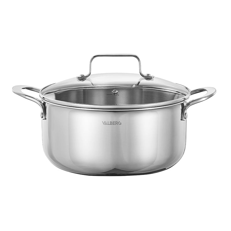 Valberg Cacerola Acero Inoxidable Triply Faitout 24 cm 4 L