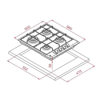 TEKA HLX 640 KL Placa de Gas Inox
