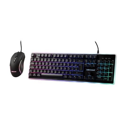 Edenwood Pack Gaming 2en1 Teclado Retro Iluminado Español Ratón Precisión