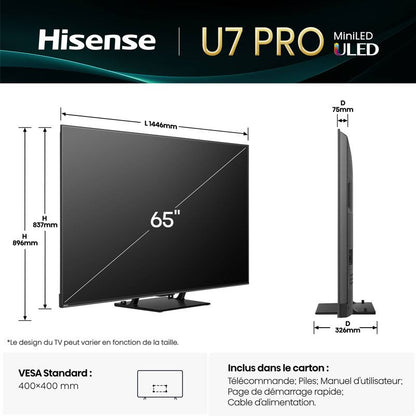 Hisense 65U7Q Pro Smart TV Mini-LED 65" 144Hz Dolby Vision