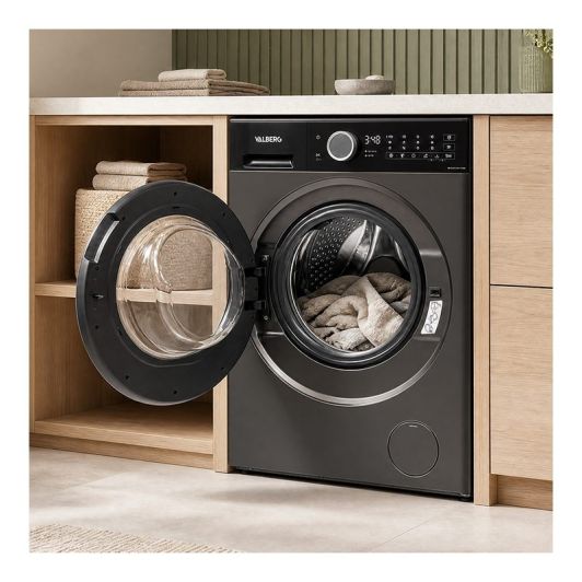 Lavadora 8 kg 1400rpm Clase A -30% VALBERG Gris Carga Frontal WF 814 A-30 F S566C