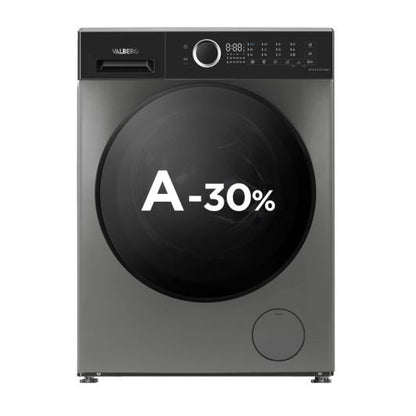 Lavadora 8 kg 1400rpm Clase A -30% VALBERG Gris Carga Frontal WF 814 A-30 F S566C