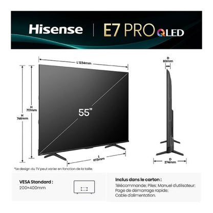Hisense 55E7Q Pro QLED TV 55" 4K 144Hz