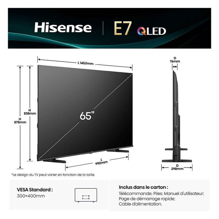 Hisense 65E7Q Smart TV QLED 4K Ultra HD 65"