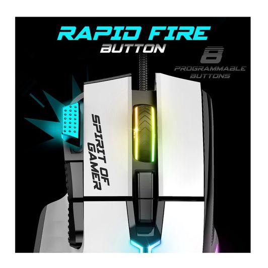 Spirit Of Gamer PRO M5 Ratón Gaming 12800 DPI Blanco