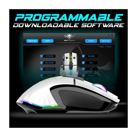 Spirit Of Gamer PRO M5 Ratón Gaming 12800 DPI Blanco
