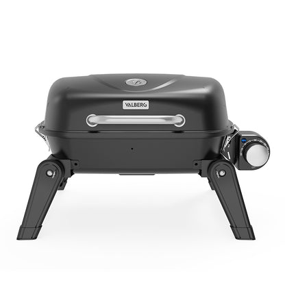 VALBERG ELEC-VAL-PORT4737 Barbacoa Eléctrica Portátil con Tapa y Patas Plegables