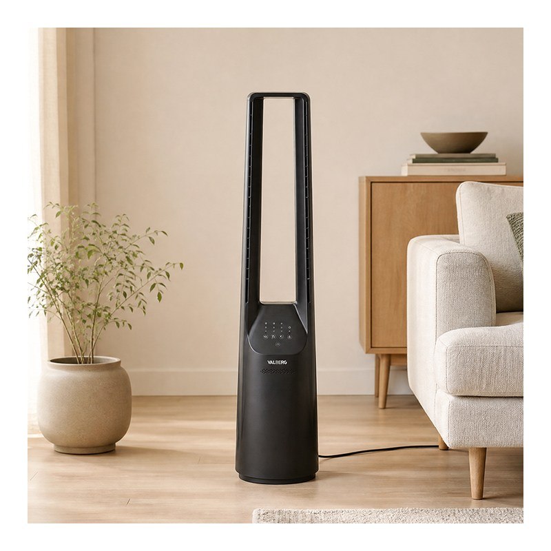 VALBERG FLOW T9 Ventilador de Torre Bladeless 6 Velocidades Negro